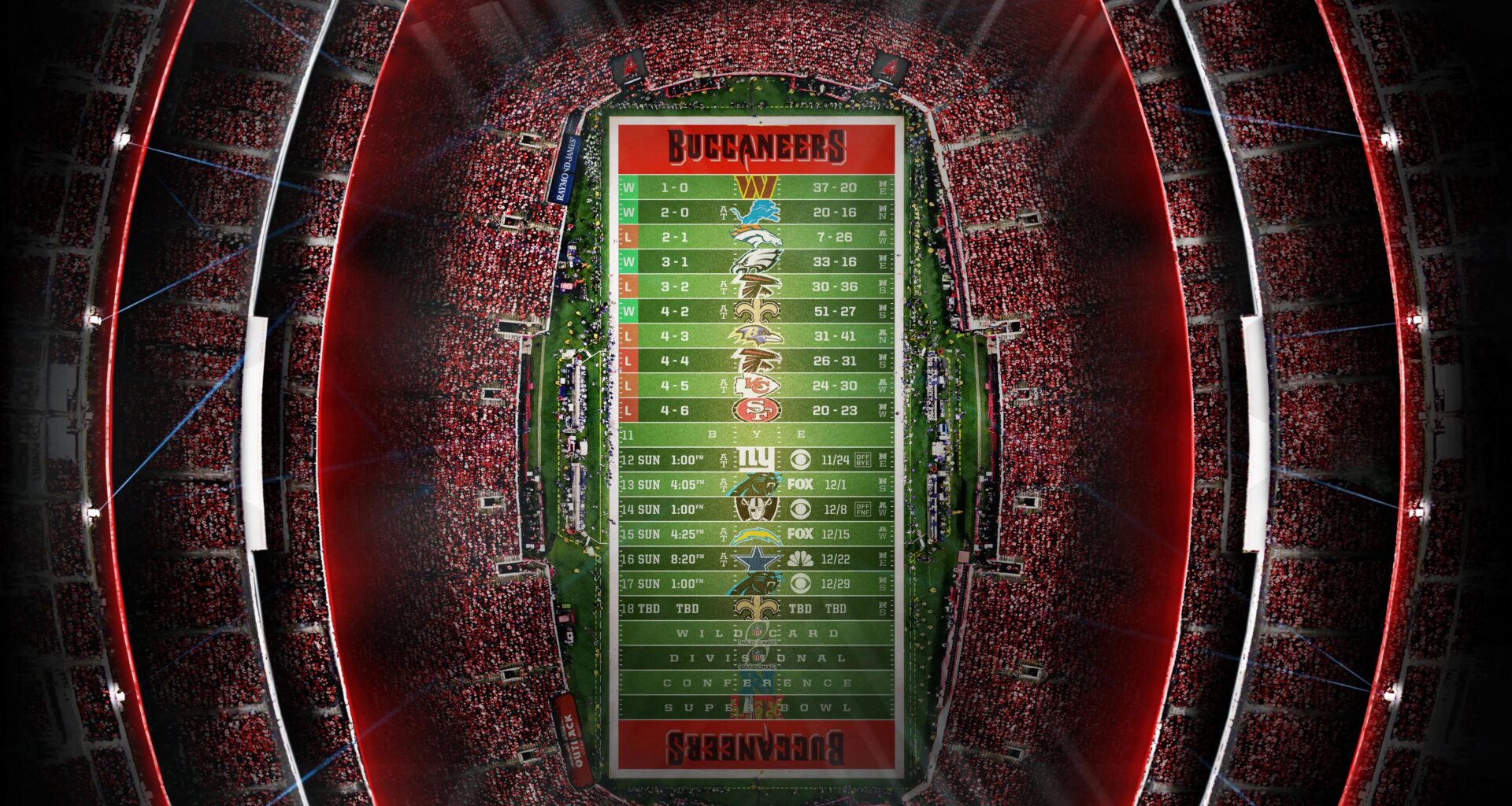 2024 - Stadium Schedule - Wk 10 - Buccaneers (4-6)