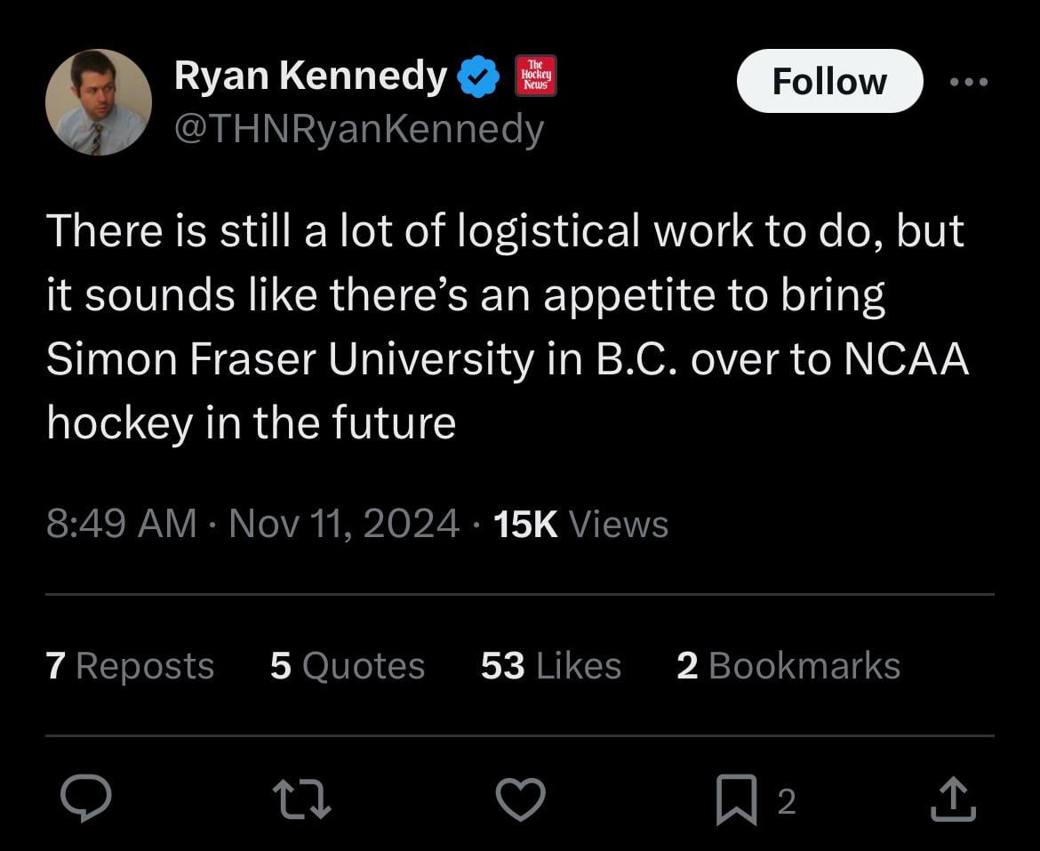 Rumours of a potential SFU addition to the NCAA hockey program