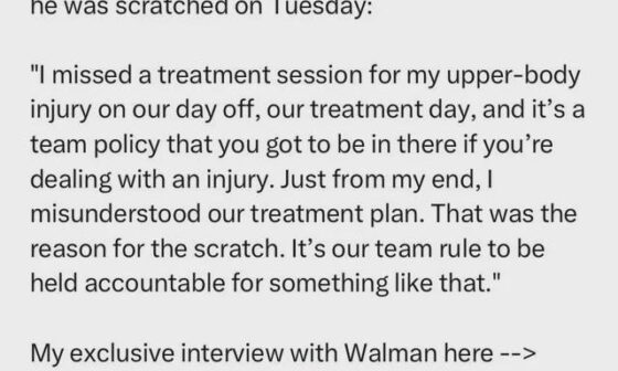 For those who were saying Jake Walman was a locker room problem and he got scratched for something related to that: