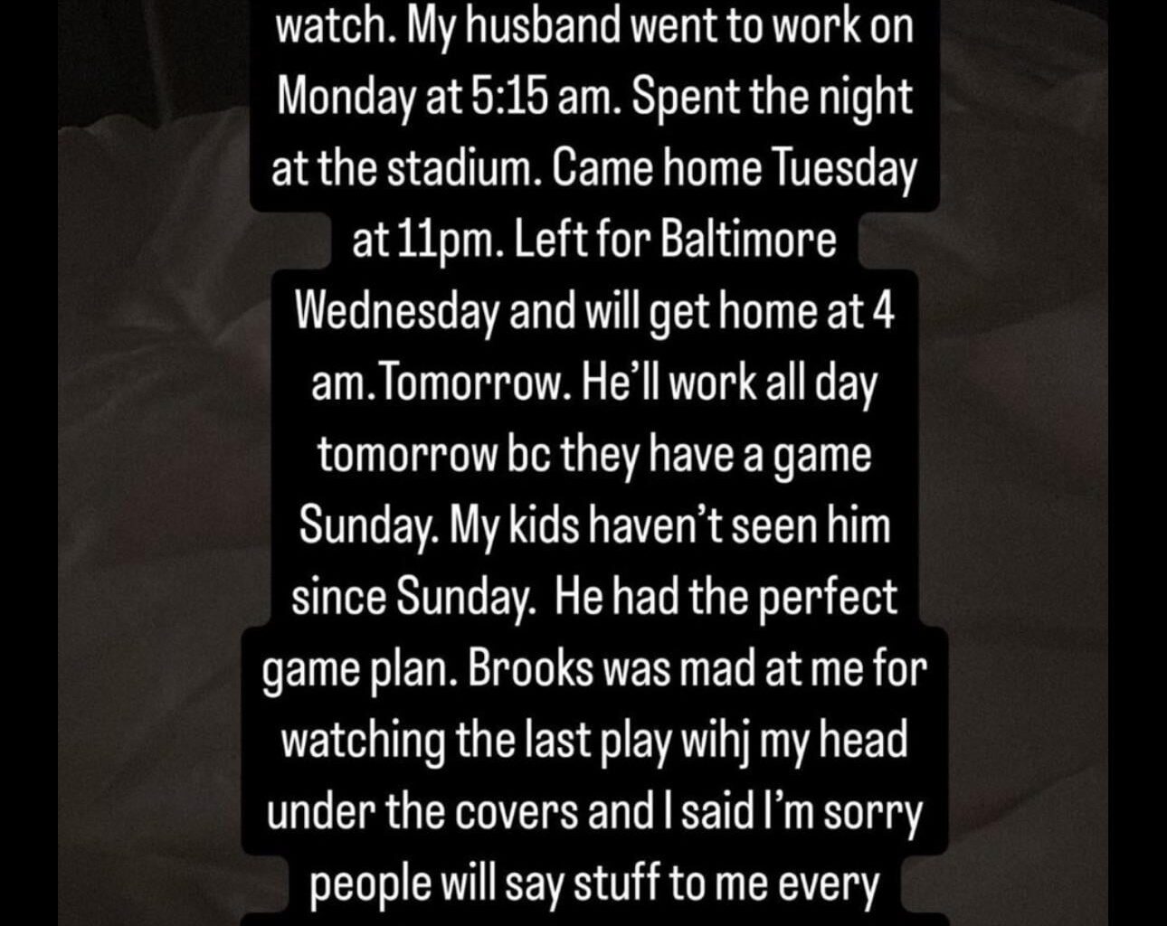 Zac Taylor's wife comments about the Bengals recent loss