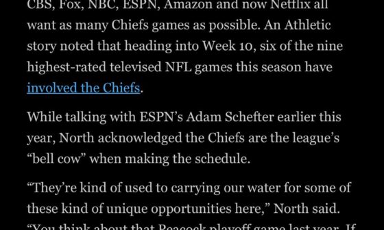 Great article about Networks wanting more Chiefs