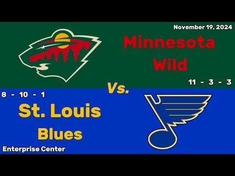 Minnesota Wild vs St. Louis Blues | November 19, 2024 | All Goals