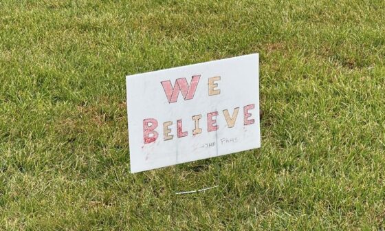 Someone put this sign up in front of the Commanders practice facility today