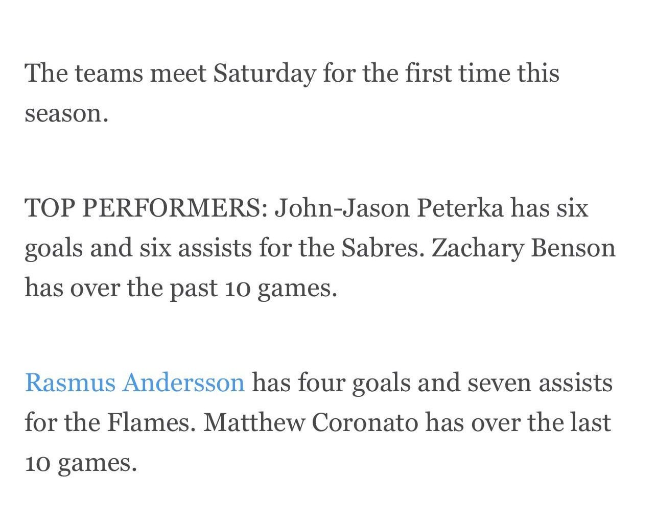 The word is officially in again. Benson, as well as Coronato, has over the past 10 games.