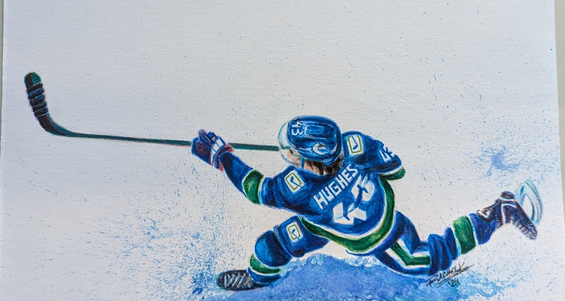 Quinn Hughes painting by me