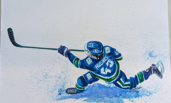 Quinn Hughes painting by me