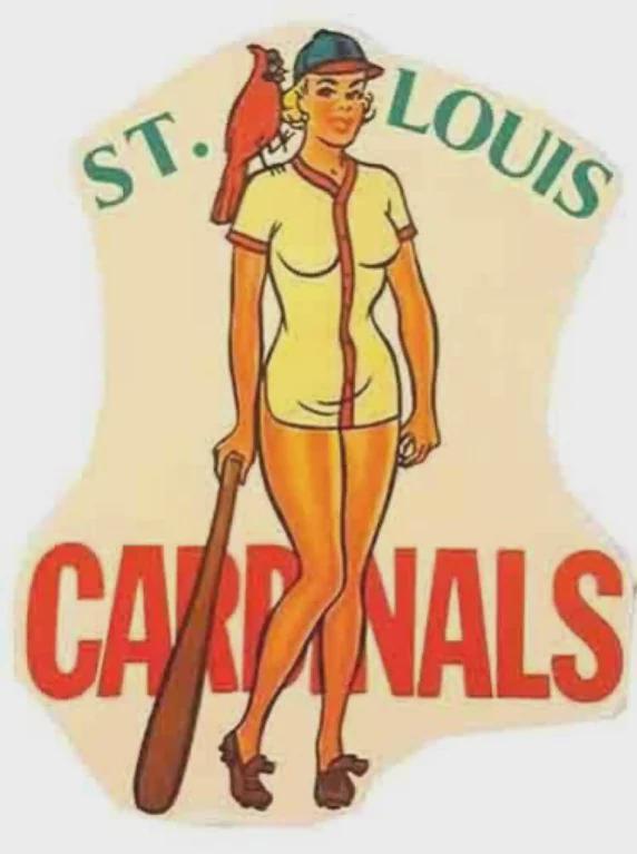 St Louis Cardinals window decal from the 1950s.