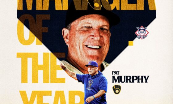 [MLB] The NL Manager of the Year Award winner is Pat Murphy of the Brewers!