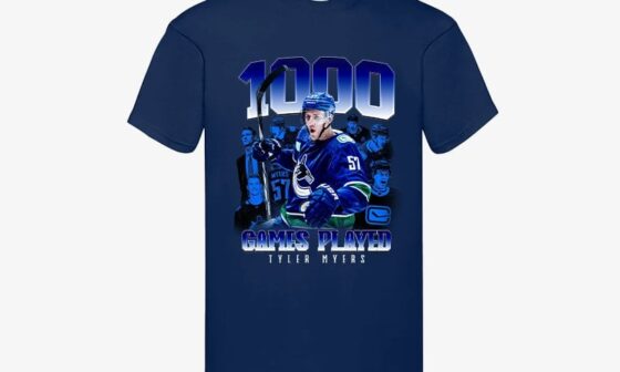 Tyler Myers 1000 game shirt