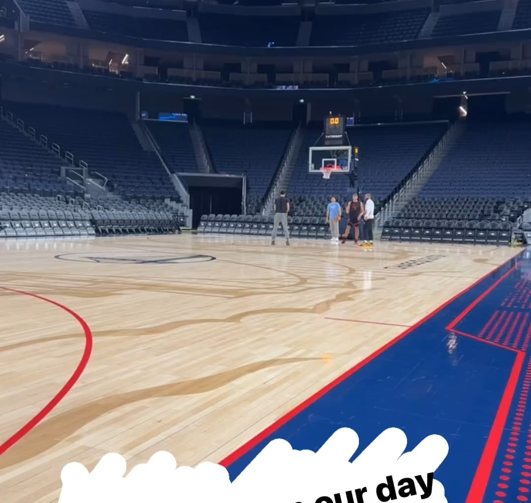 How did Zacch spend his off day after a back to back on his first west coast road trip?  In the gym putting up shots with Bogi