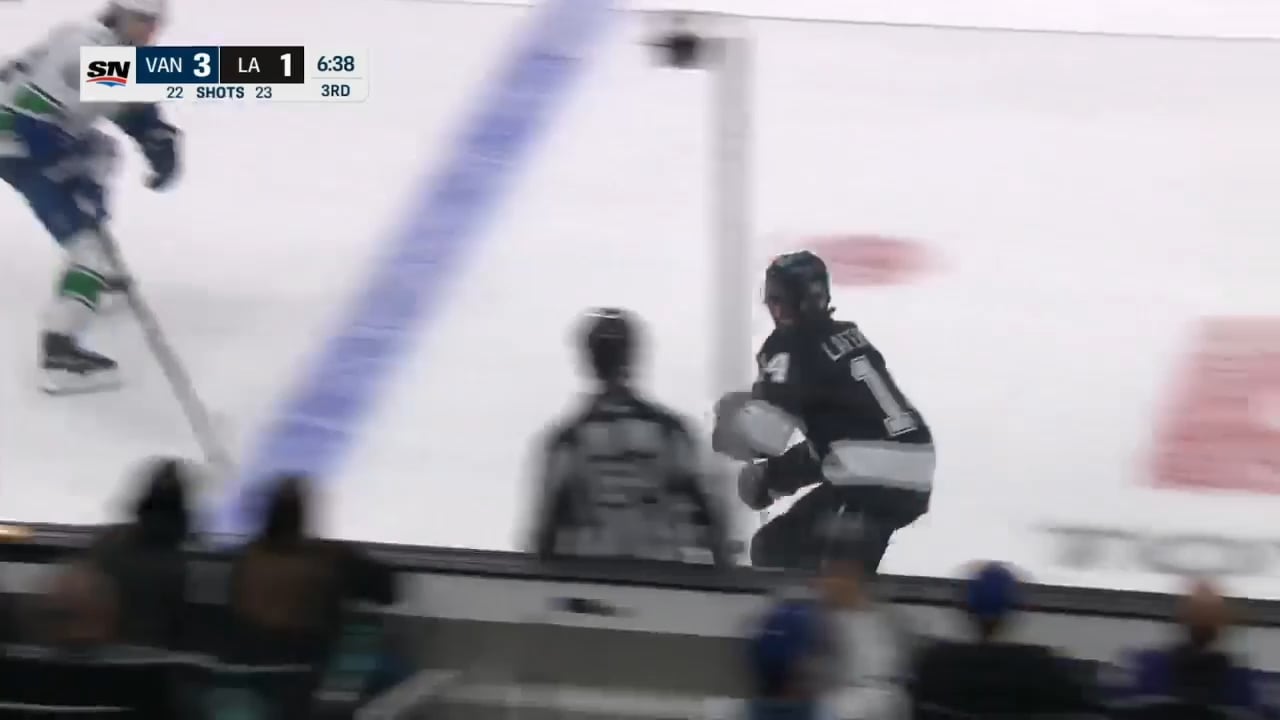 Rare footage of Quinn Hughes smiling during a game