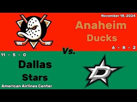 Anaheim Ducks vs Dallas Stars | November 18, 2024 | All Goals