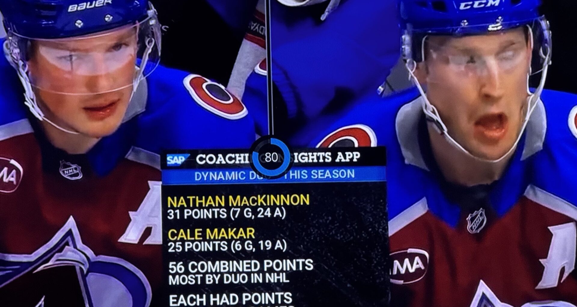 MacKinnon’s face when stream froze is the perfect reaction to our win.