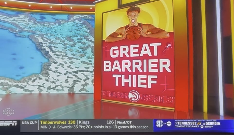 Dyson Daniels ‘Great Barrier Thief’ highlight on SportsCenter!