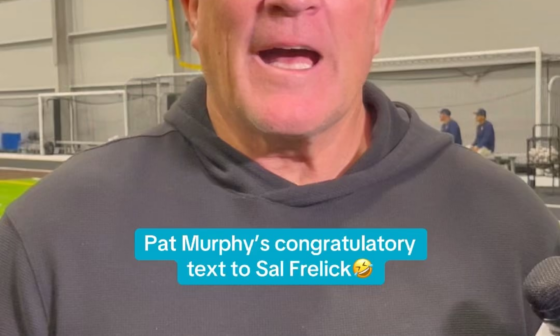 Pat Murphy’s text to Sal Frelick when Sal won the Gold Glove award