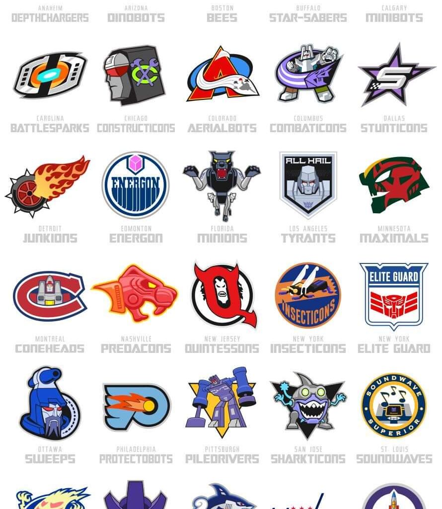 NHL Teams - Transformers Edition