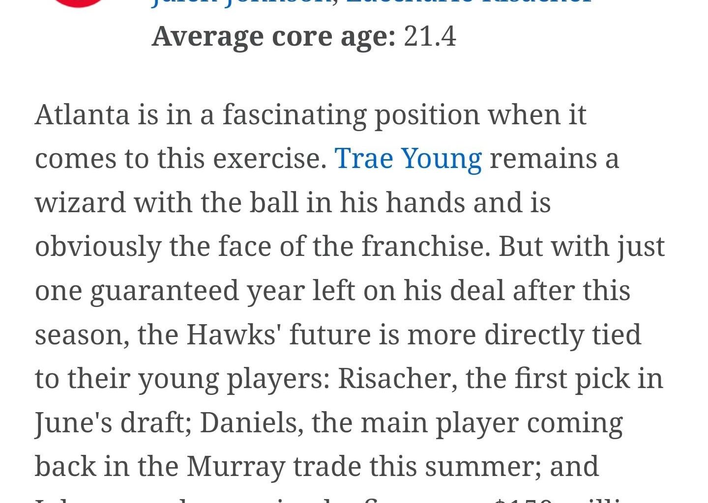 ESPN.com lists the Hawks at 26 in their NBA "Big 3" rankings. Seems they forgot someone. 🤔