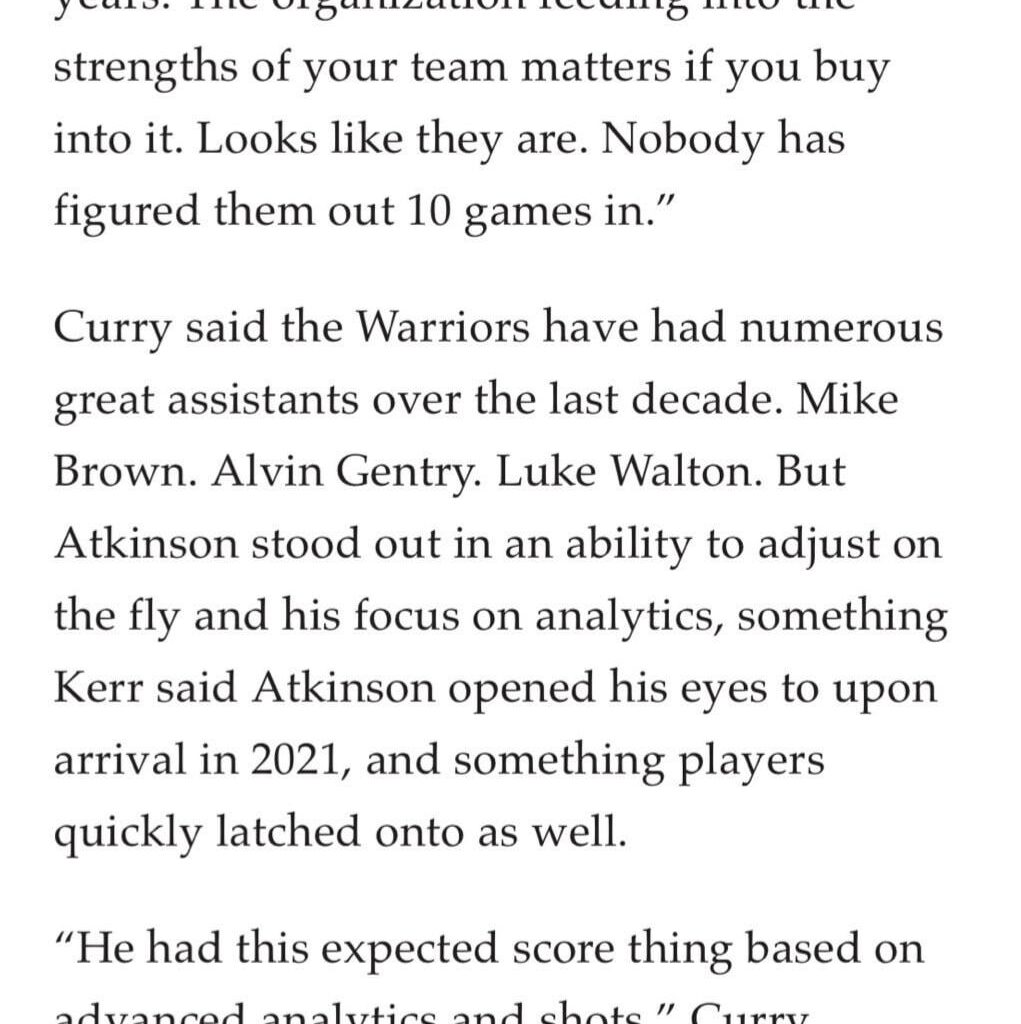 Steph shattering all of this subs’ assumptions about Kenny’s role & impact while he was here.