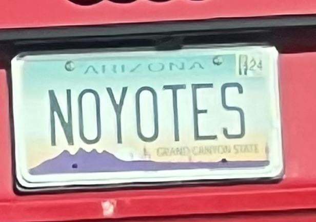 Two license plate posts, what has my life come too... Is this guy in my neighborhood for or against us? What do we think?