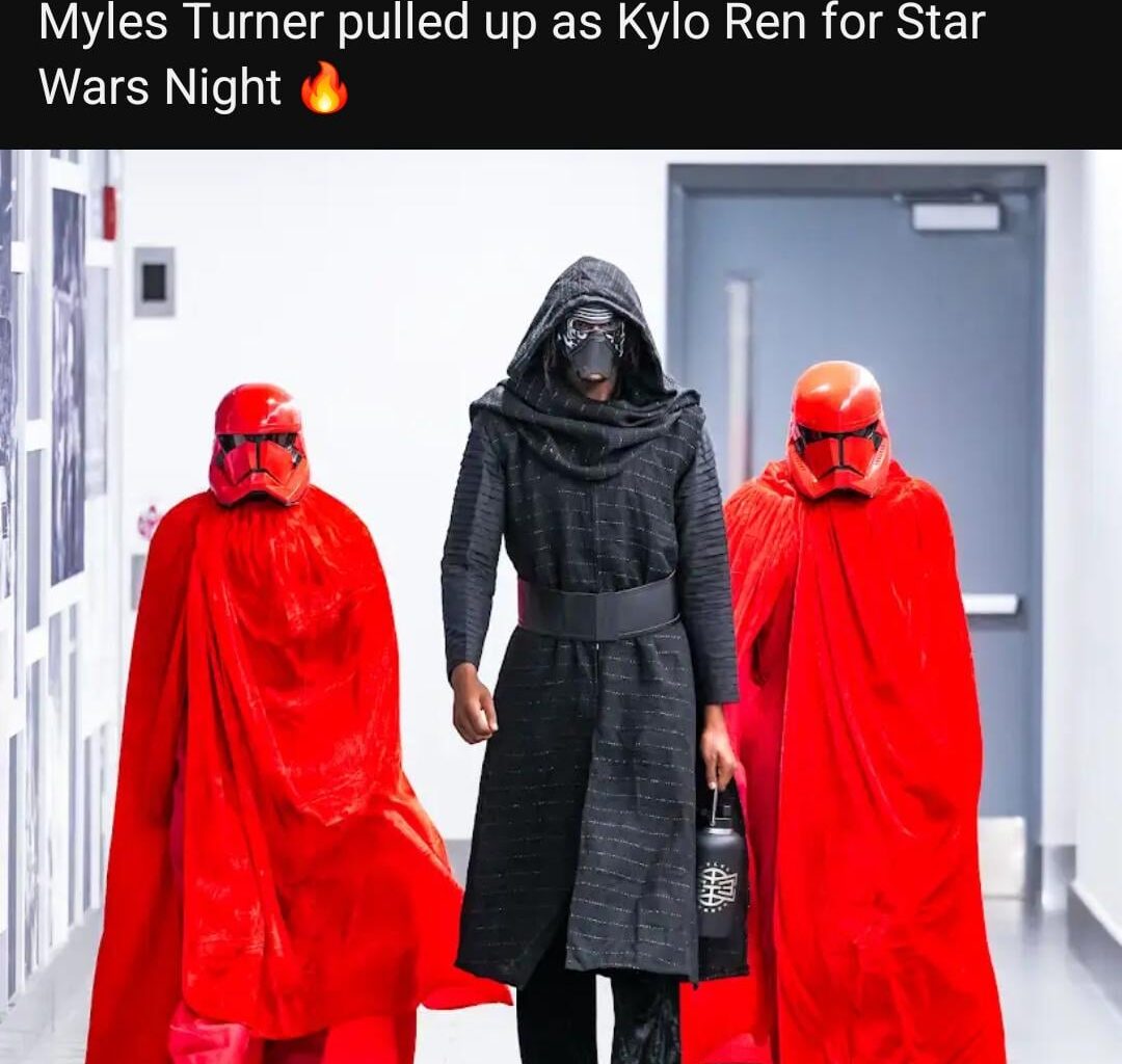 Myles Turner as Kylo Ren on STARWARS Night