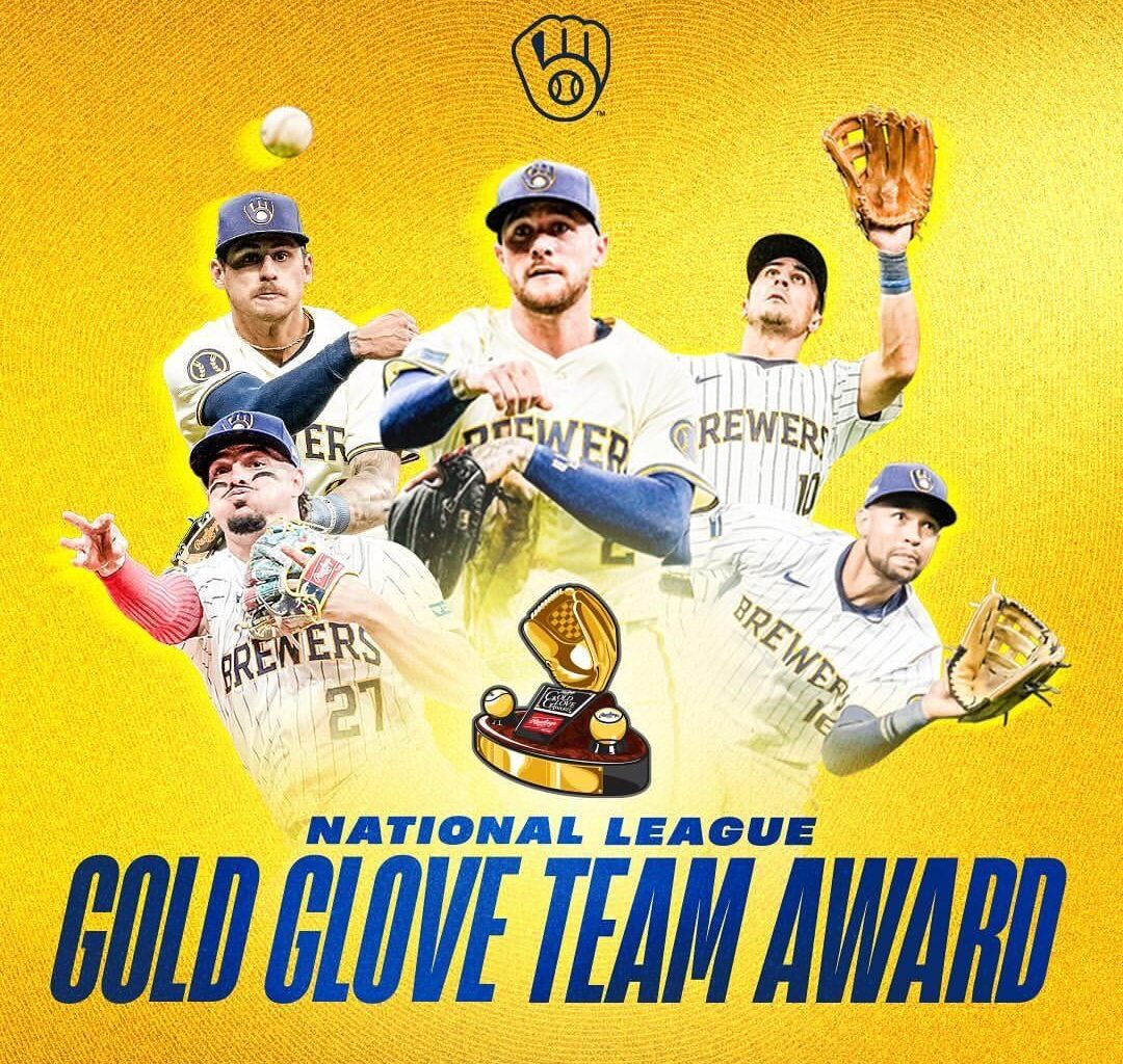 For the second year in a row, your Milwaukee Brewers have won the NL Gold Glove Team Award! 🏆