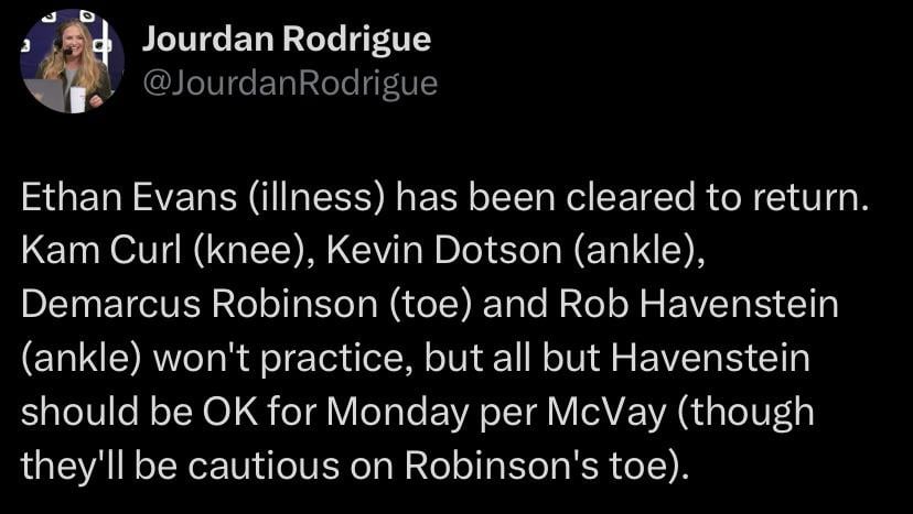 Injury update