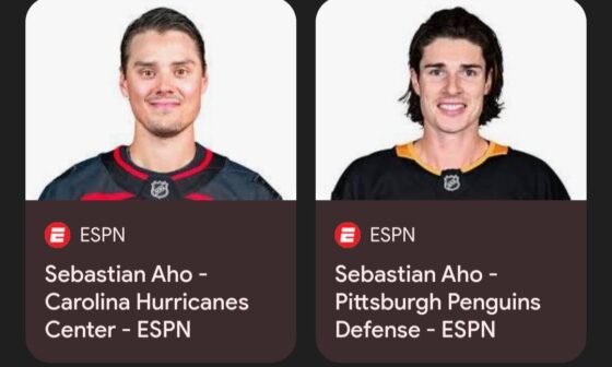 Who photoshopped Sydney Crosby with a whig and said it was Sebastian Aho #2? Lol He doesn't look like that