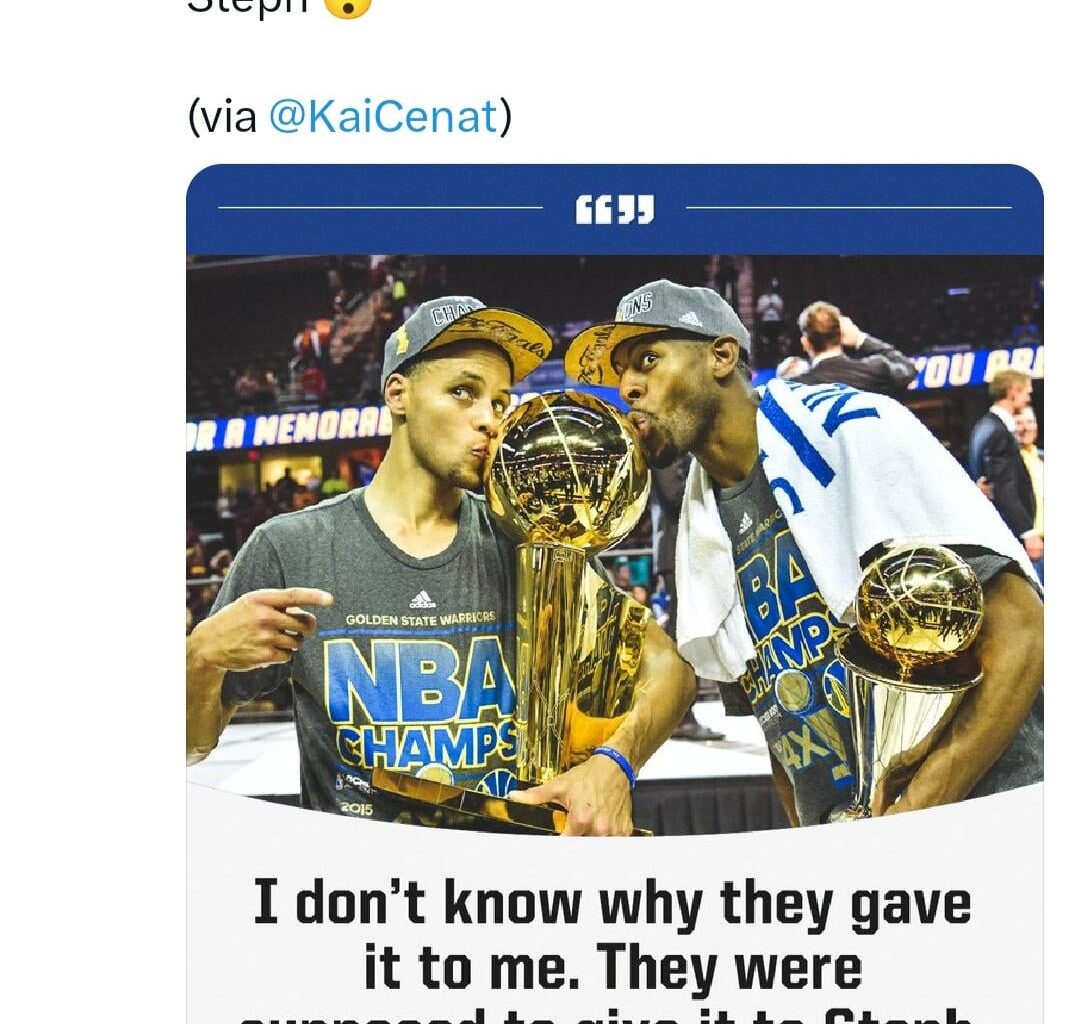 Even Andre is confused about the award not going to Steph. Just as a reminder, Steph averaged 26/5/6 in that series, which included 37/7/4 in a crucial game 5 and received 0 votes...