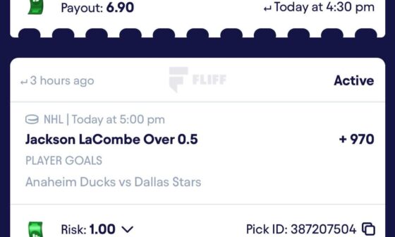 Decided to drop some $1 bets before the game as a joke…