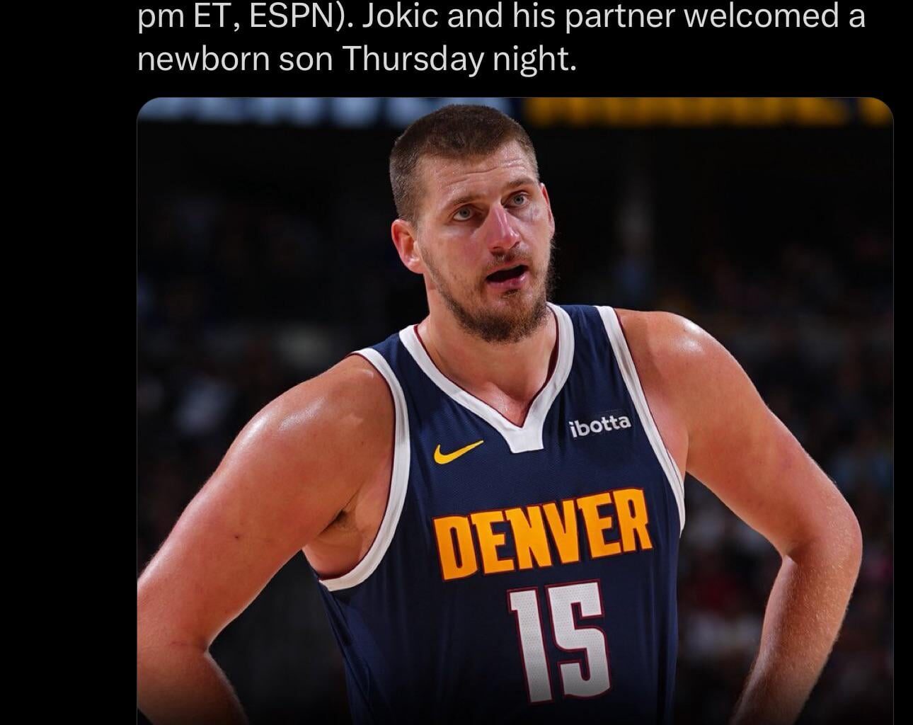 Congrats on the baby boy Jokic, what great timing too 😭😭