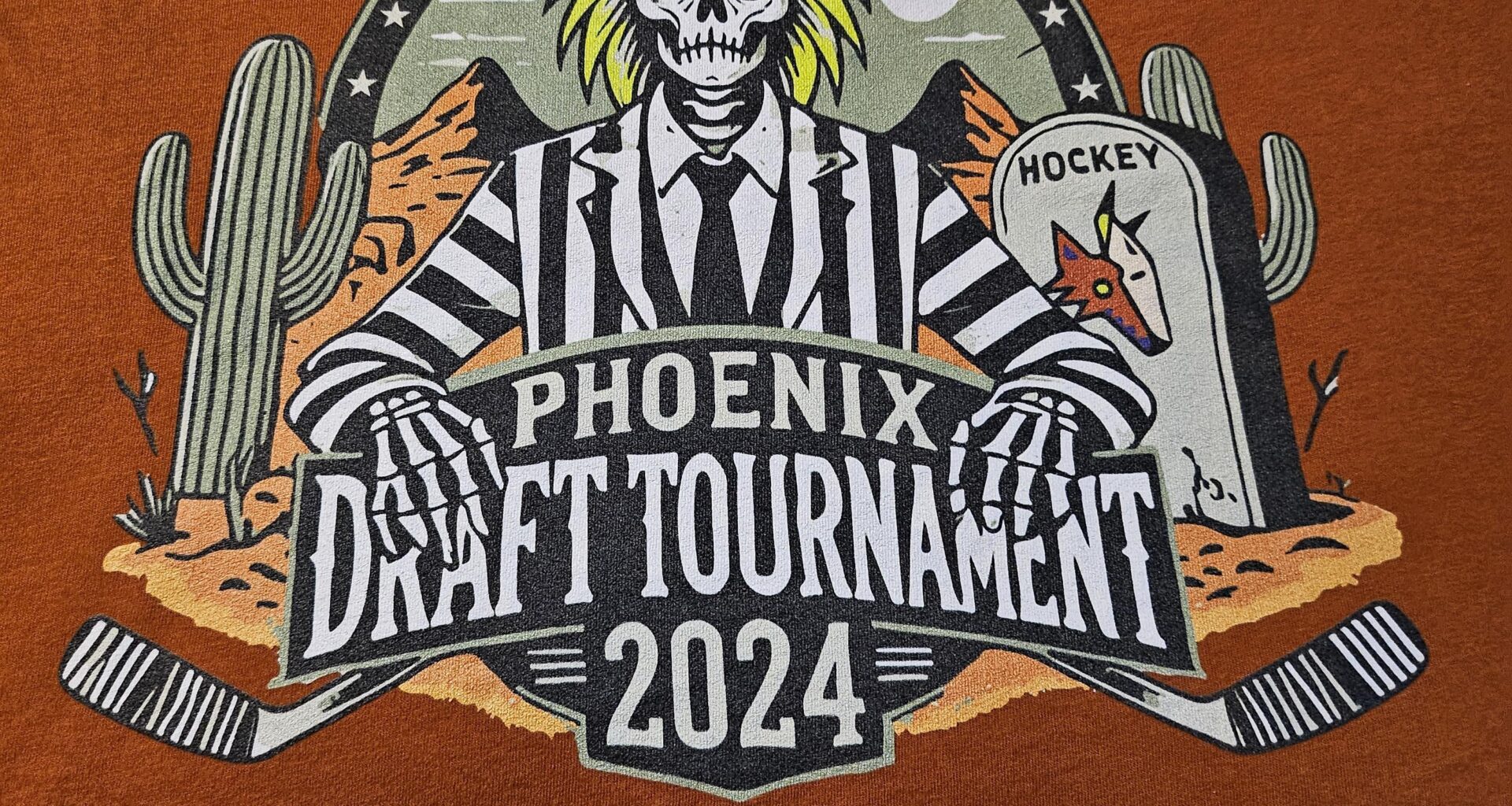 Tshirt from the Phoenix Draft Tournament had a Coyotes gravestone