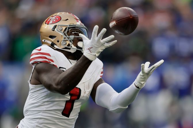 San Francisco 49ers wide receiver Deebo Samuel makes a catch during his team's <a href=