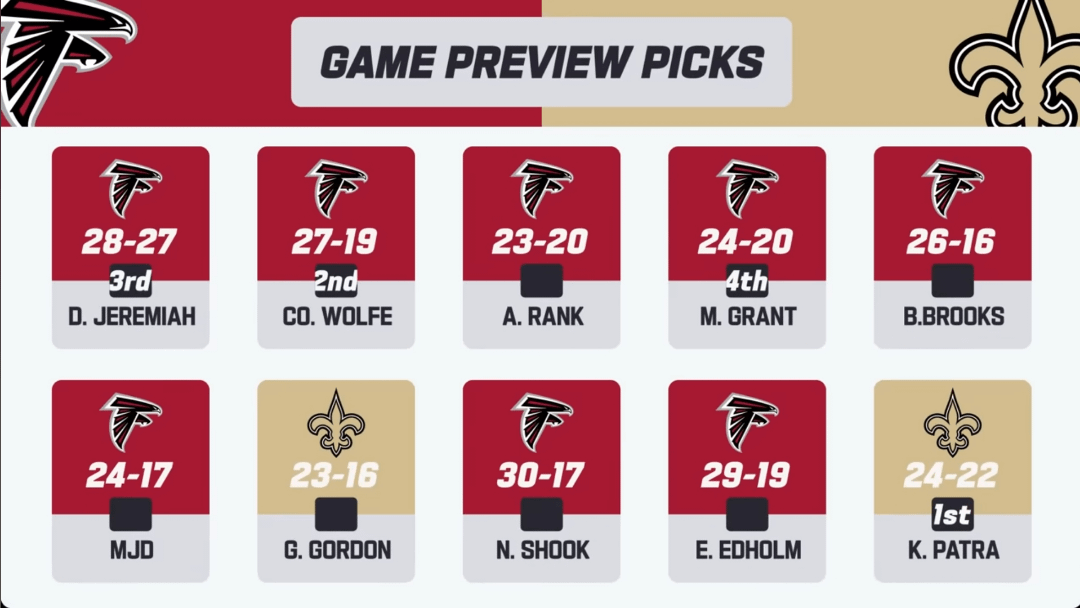 Falcons vs. Saints game picks