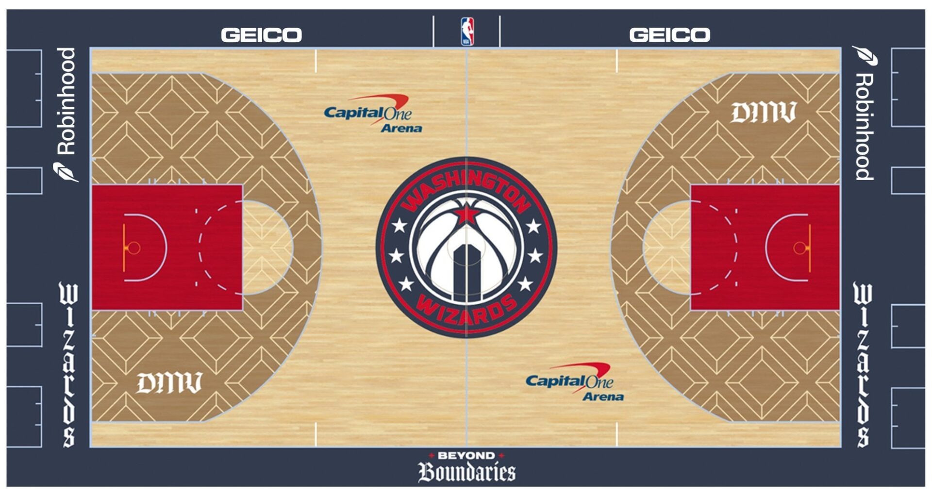 [Josh Robbins] Here's a look at the Washington Wizards' City Edition court, which will be used for the first time on Dec. 5. What's your opinion about the design?