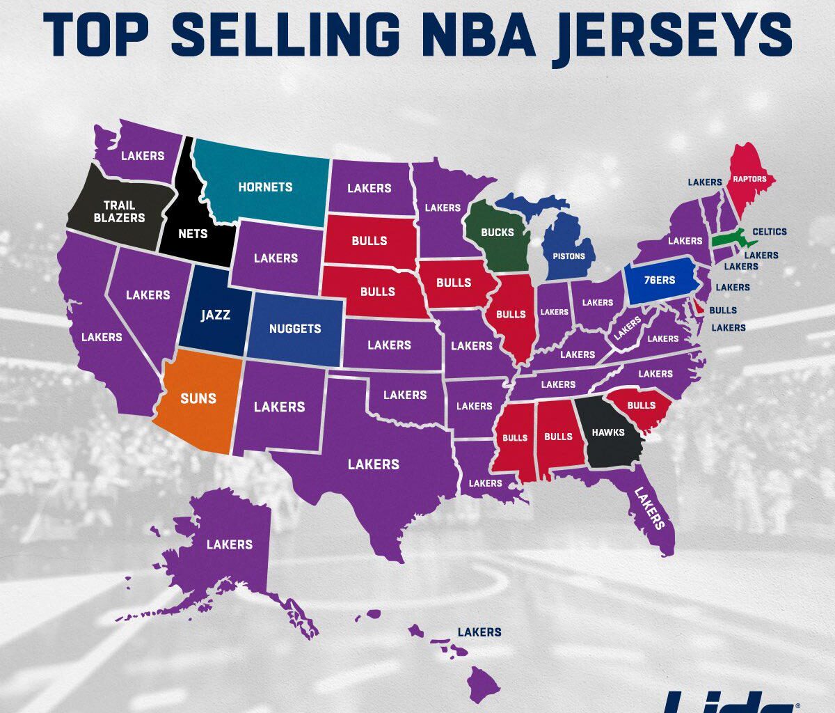 Top selling team jerseys by state in 2022