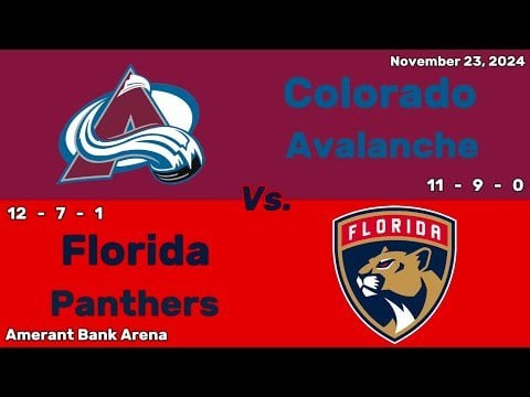 Colorado Avalanche vs Florida Panthers | November 23, 2024 | All Goals