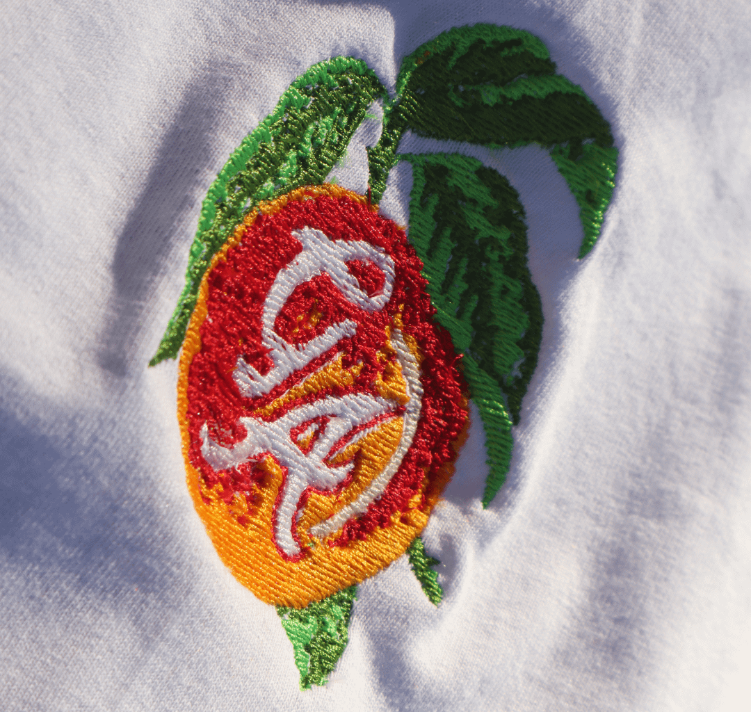 I embroidered a Braves inspired Georgia peach!