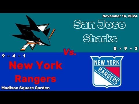 San Jose Sharks vs New York Rangers | November 14, 2024 | All Goals