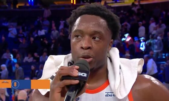 [Highlight] OG Anunoby carries his lockdown defense to the post game interview picking up 3 more steals