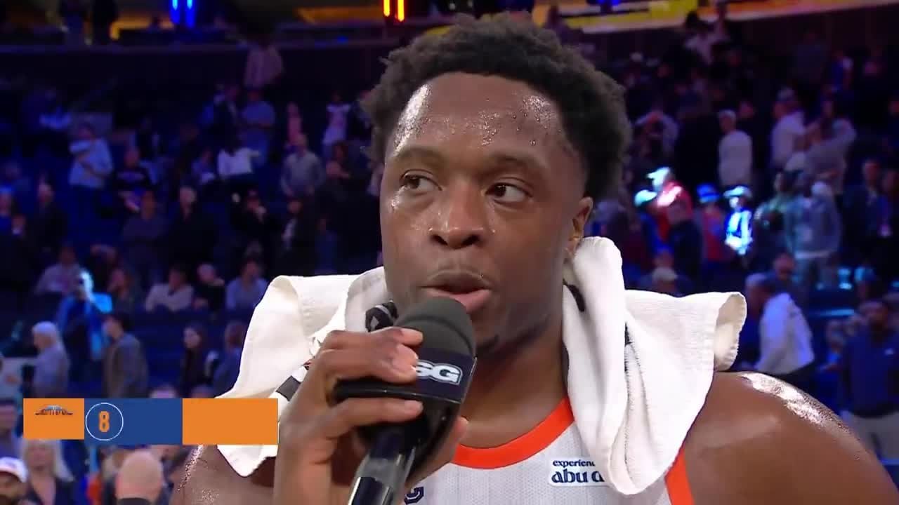 [Highlight] OG Anunoby carries his lockdown defense to the post game interview picking up 3 more steals