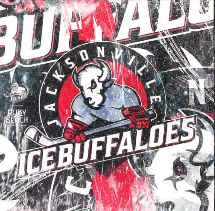 First look at the Jacksonville Icemen’s(ECHL affiliate) “affiliate night” Jacksonville Icebuffaloes logo mashup