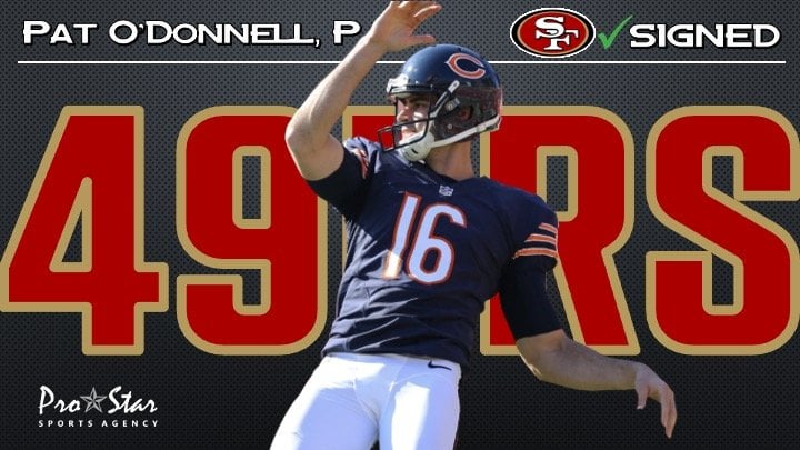 [Sheehy] Congratulations to @PatODonnell_16 on signing with the @49ers!  The 9 year @NFL vet has a career 45.1 yard average with over 36% of his punts nailed inside the 20. LET'S GO! #ProStarFamily