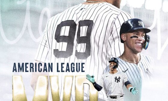 [Yankees on X] Another incredible season for the ages.  Your 2024 American League MVP: Aaron Judge.