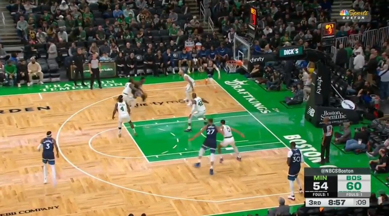 Randle showing no defensive effort and being the last one to get back on defense on Boston’s 8-0 run