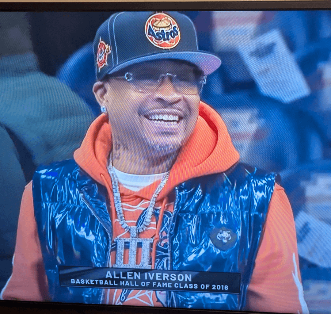 Allen Iverson rocking the Astrodome hat