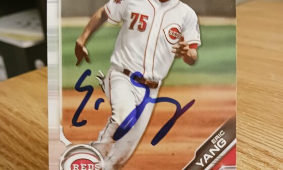 Posting a Reds autographed card every day until we win the World Series. Day 566: Eric Yang