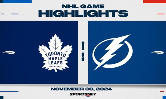 NHL Highlights | Maple Leafs vs. Lightning - November 30, 2024