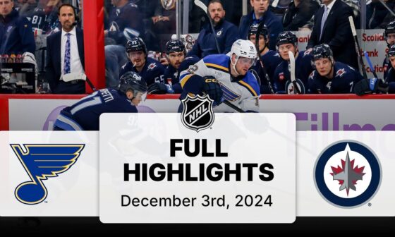 NHL Highlights | Blues vs. Jets | December 03, 2024