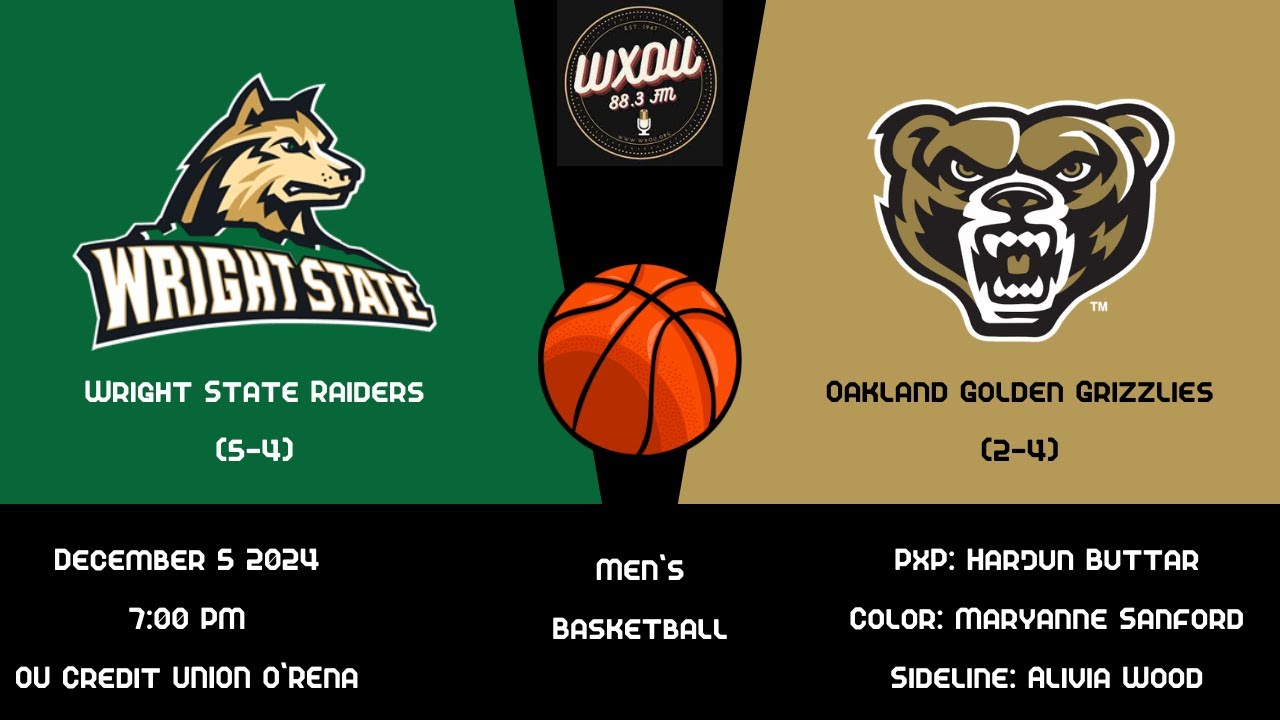 Oakland Men's Basketball vs Wright State University: December 5th, 2024 | WXOU Live Sports