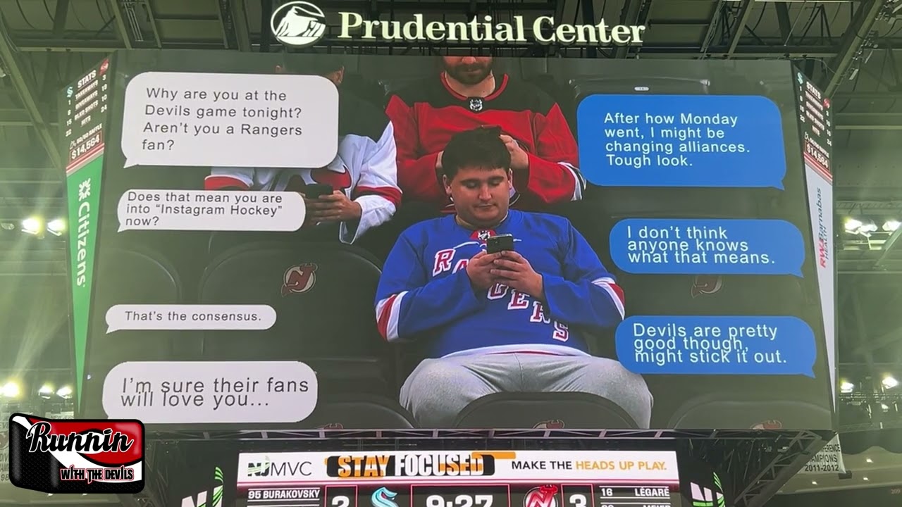 NJ Devils Troll NY Rangers Over Jack Hughes & Instagram Hockey In Arena | Valiquette Is An Idiot